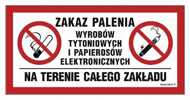 Zakaz palenia wyrobów tytoniowych i papierosów ele LIBRES POLSKA SP