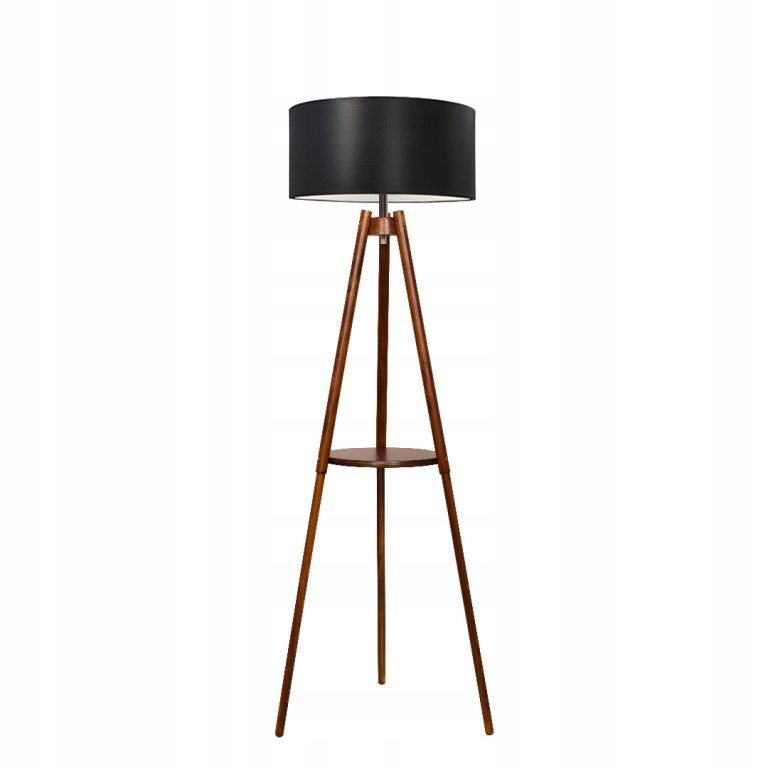 lampa stojąca podłogowa ls-091 drewno abażur