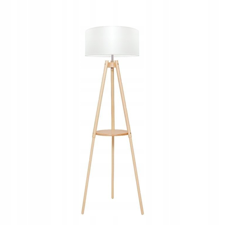lampa stojąca podłogowa ls-098 drewno abażur