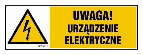 Uwaga urządzenie elektryczne - naklejka 300 X 100 FN - FOLIA SAMOPRZYLEPNA LIBRES POLSKA SP
