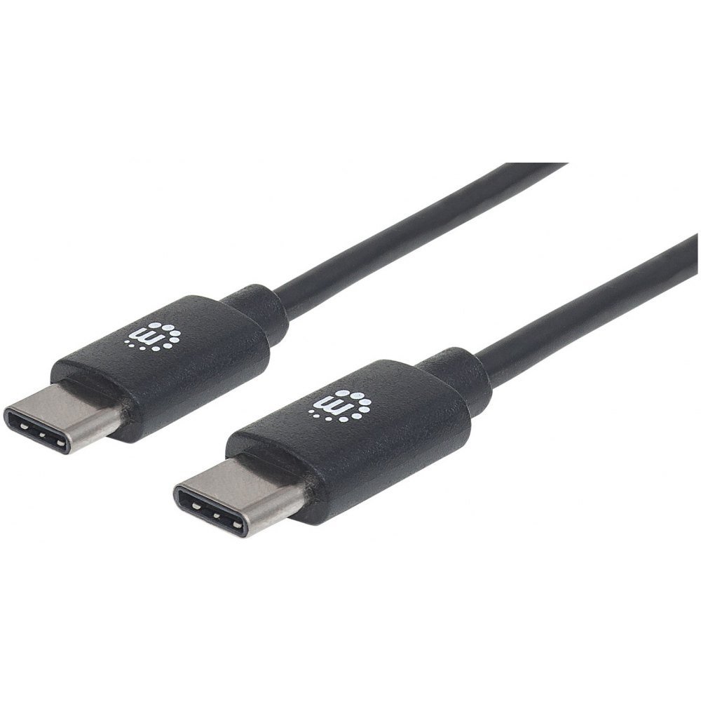 Manhattan Kabel USB-C 2.0 M/M 60W 3A PD QC 480Mbps 1m czarny