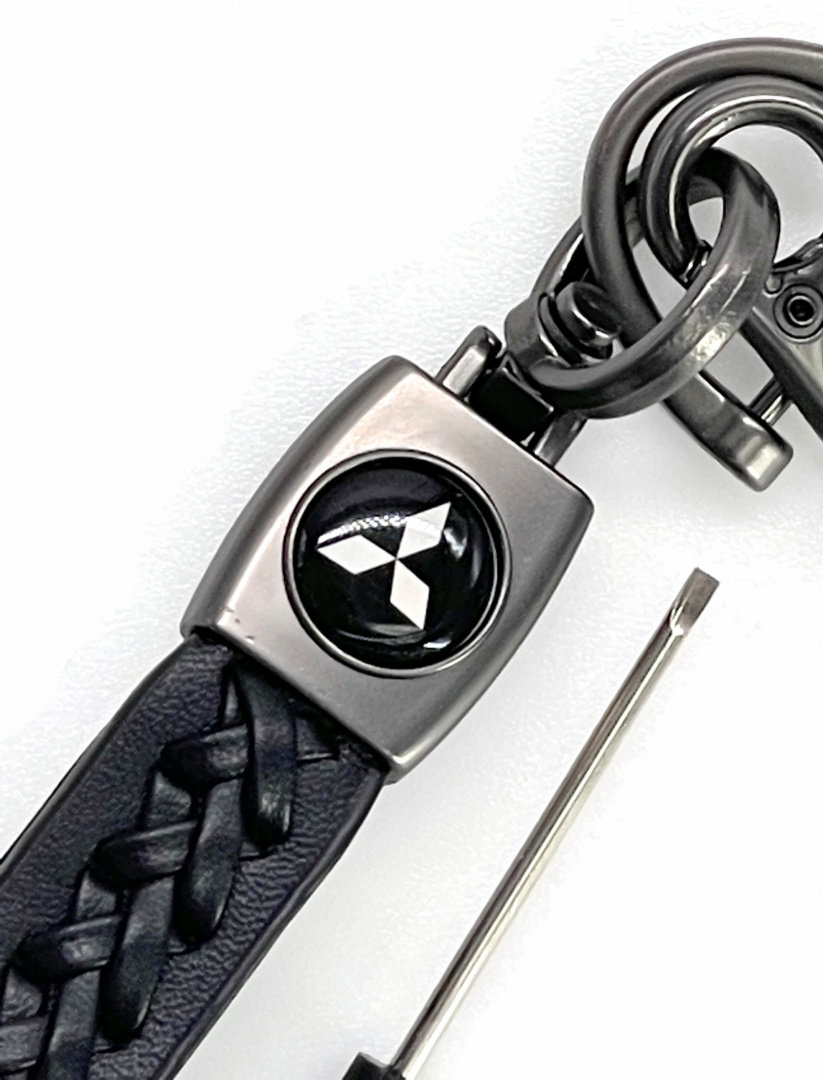Brelok Do Kluczy Samochodowy Mitsubishi Metal Skóra