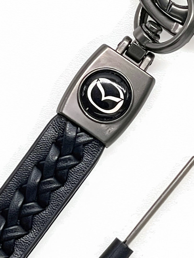Brelok Do Kluczy Samochodowy Mazda Metal Skóra Breloczek skórzany