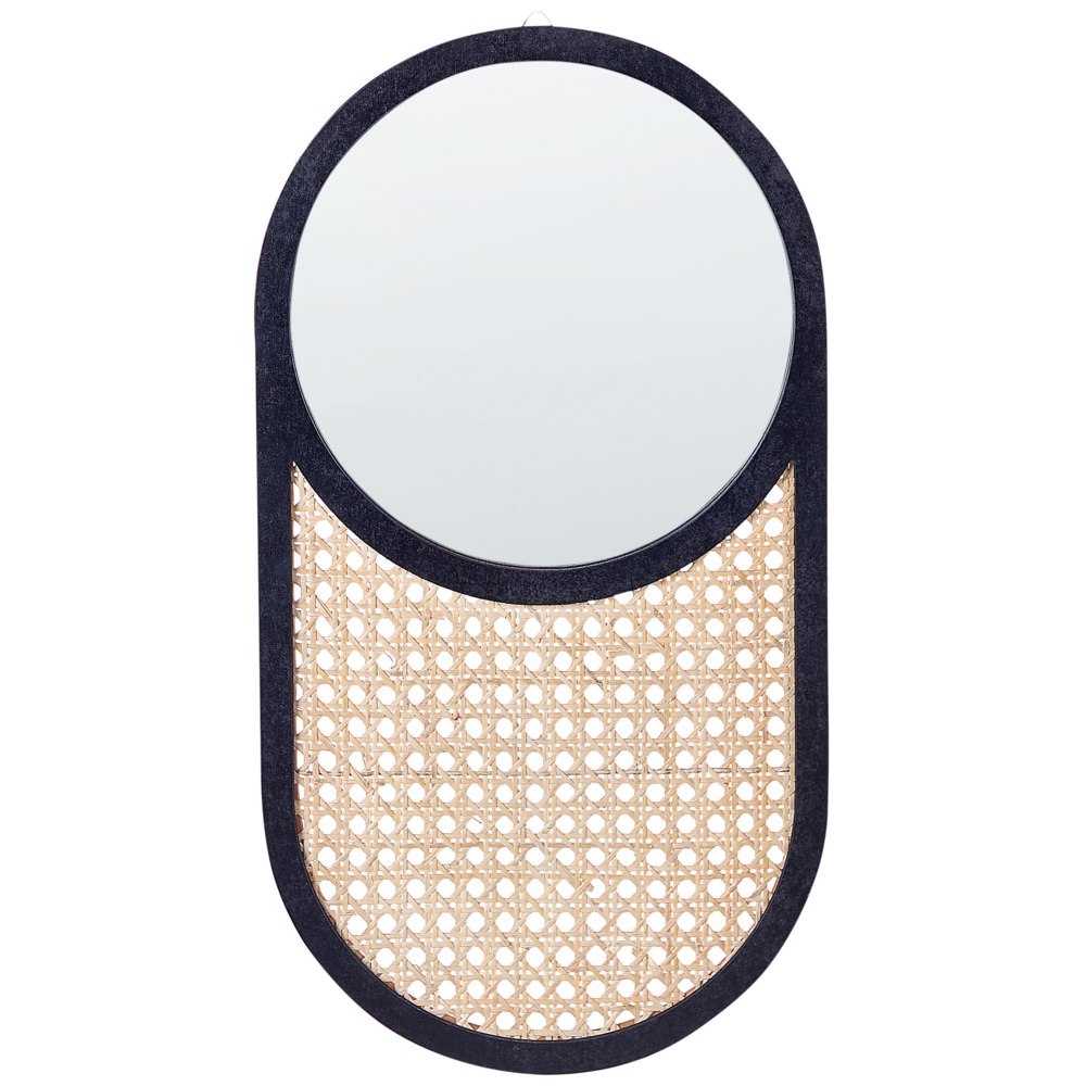 Lustro ścienne rattanowe 30 x 56 cm jasne BALEAL Lumarko!