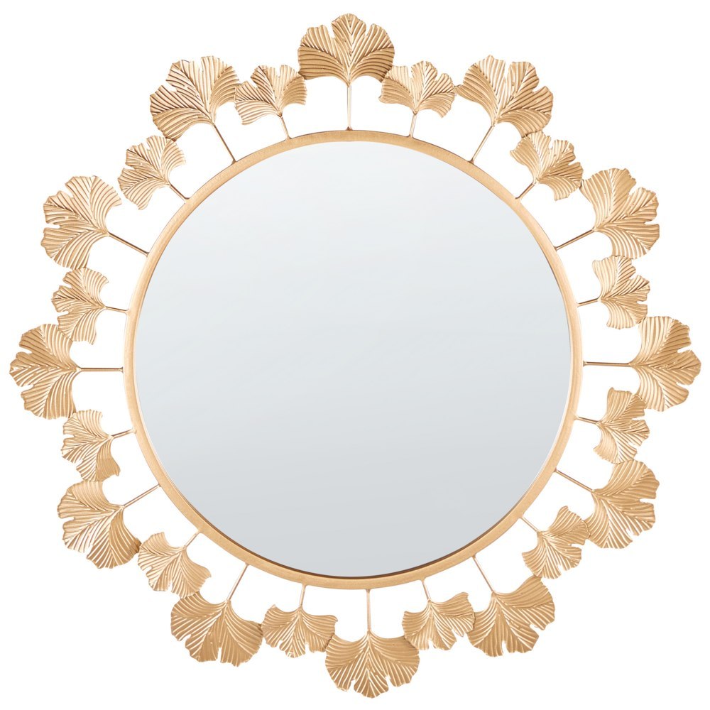 Metalowe okrągłe lustro ścienne ø 60 cm złote CODOLET Lumarko!