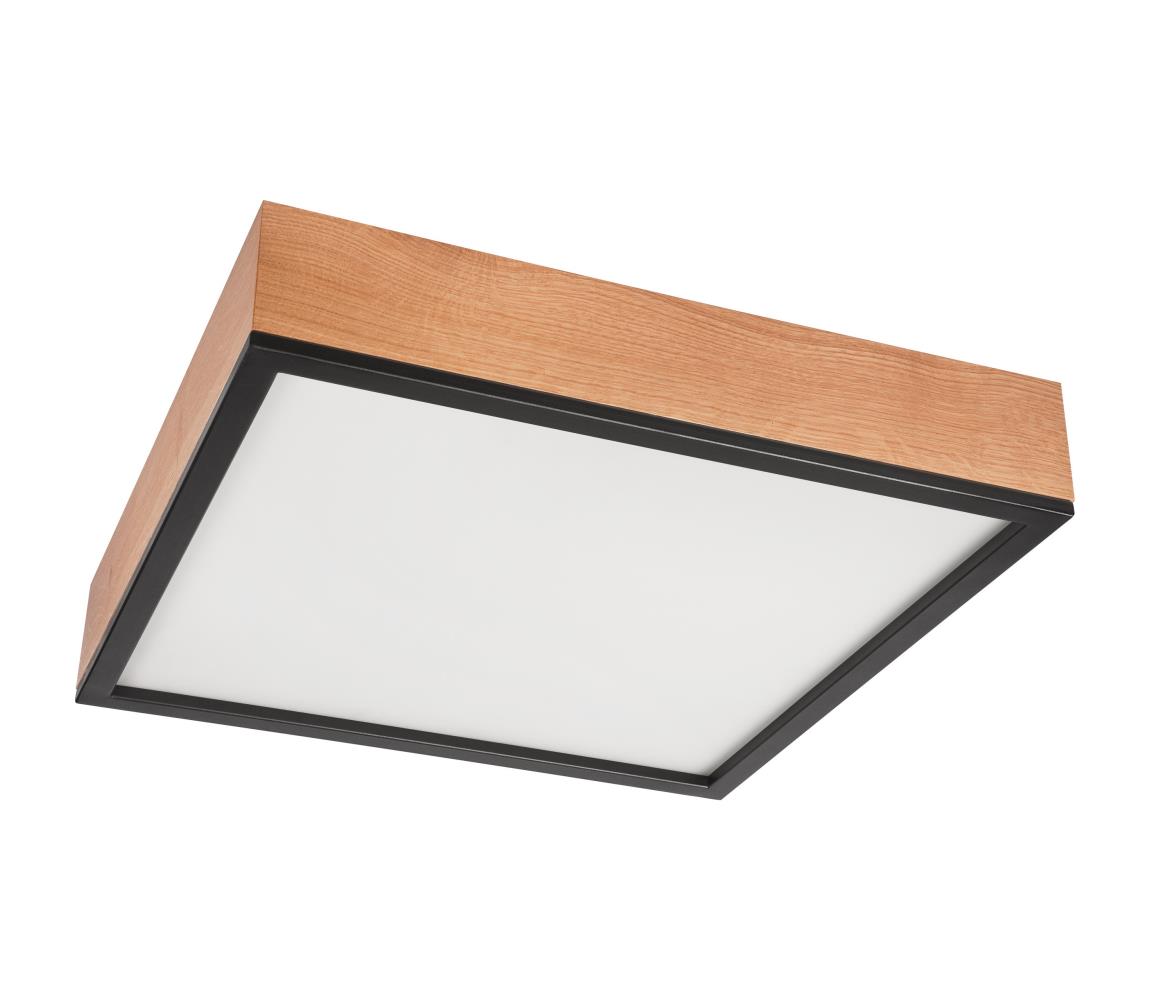 Lampa sufitowa OAK SQUARE 4xE27/15W/230V 48x48 cm dąb/czarna