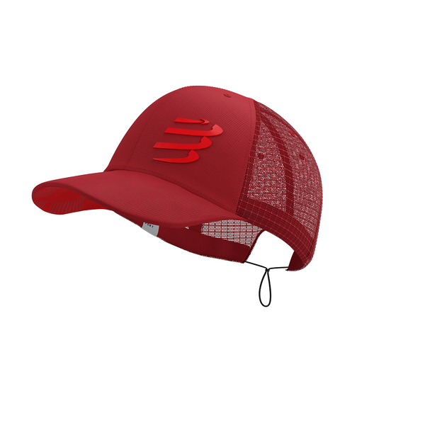 COMPRESSPORT Czapka biegowa z daszkiem RACING TRUCKER CAP samba red
