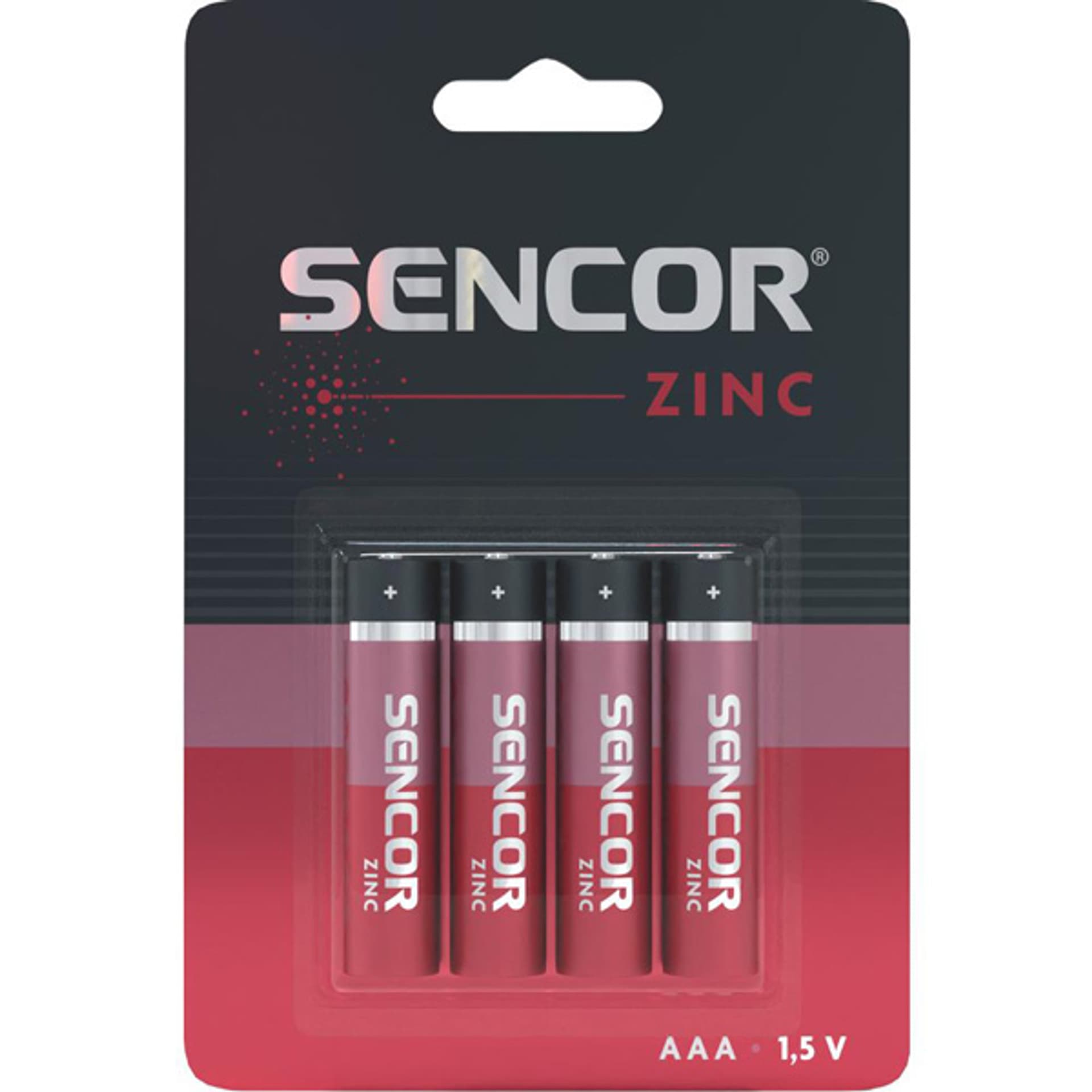 Bateria cynkowo-węglowa, AAA (LR03), AAA, 1.5V, Sencor, blistr, 4-pack