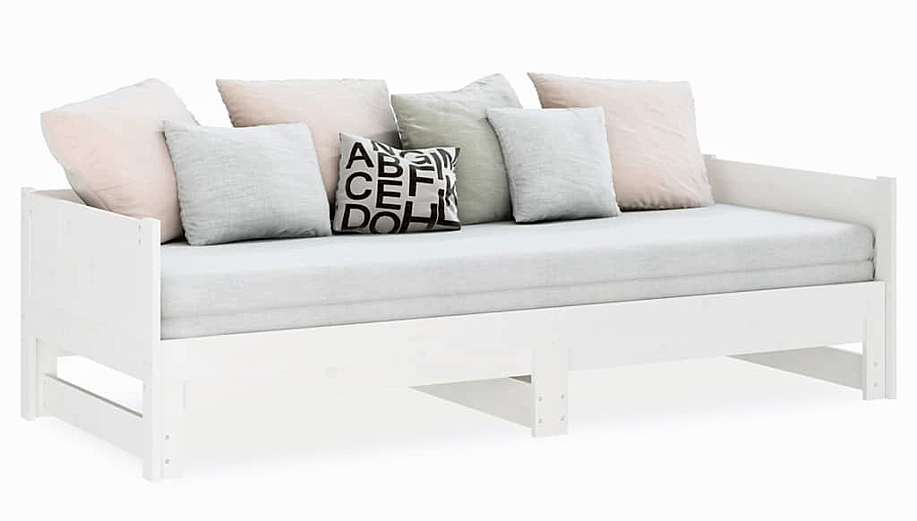 Białe łóżko rozsuwane sosnowe 2x(80x200) cm M8-T56