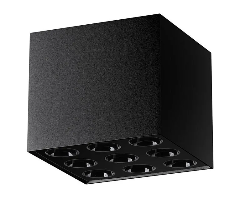 Czarny kwadratowy plafon spot sufitowy LED - 3X A408 B0-K96