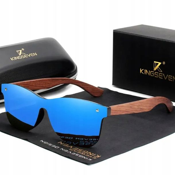 Okulary Przeciwsłoneczne Drewniane Kingseven +etui
