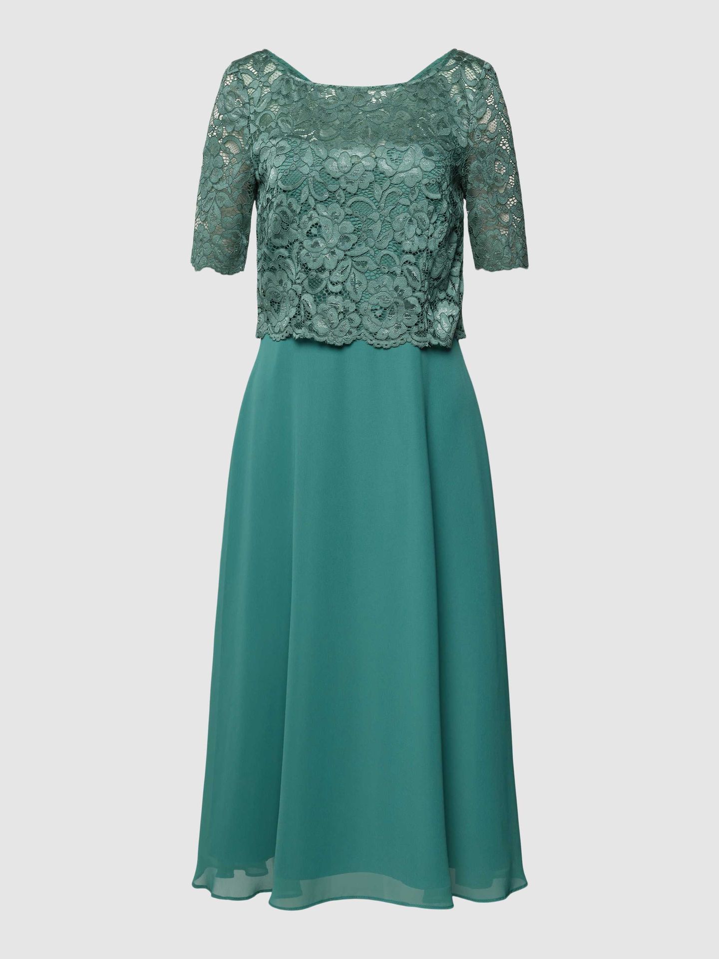 Sukienka koktajlowa o długości do kolan z efektem podpalenia