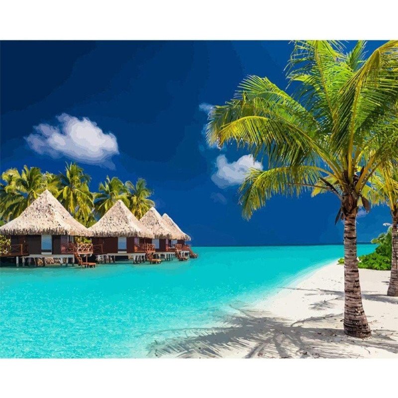 Diamentowa mozaika 5D Norimpex - RAJSKA PLAŻA 30x40 cm