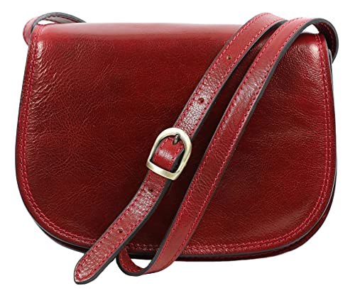 Time Resistance Skórzana torba na ramię damska - torba listonoszka - torba robocza damska - torba na ramię - torba skórzana - torebka damska - Crossbody Bag, czerwony