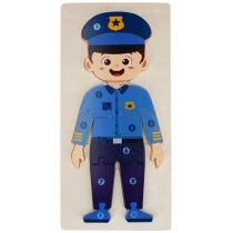 Układanka drewniana. Policjant. Mega Creative 526093