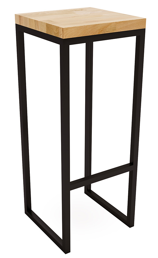 Drewniany hoker dębowy w stylu industrialnym W3-T87