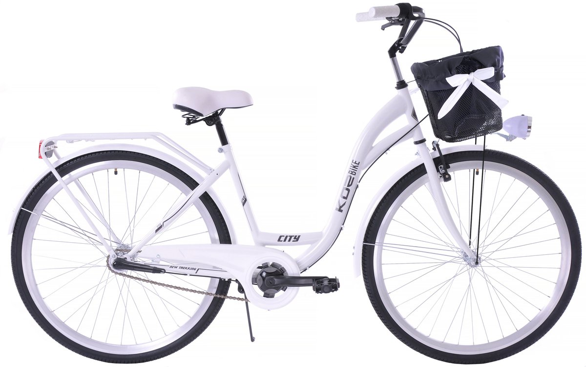 Rower miejski 28 damski Kozbike (K25) 3biegi biały