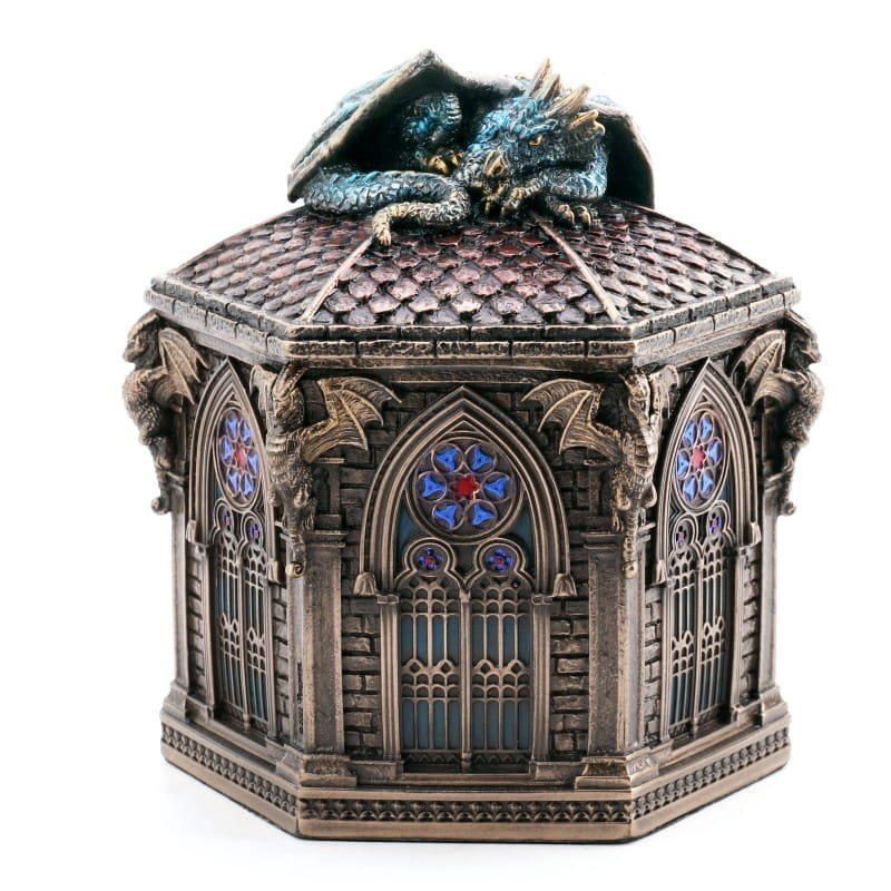 SZKATUŁKA KATEDRA SZATAŃSKA Z SMOKIEM NA DACHU WU78006A4