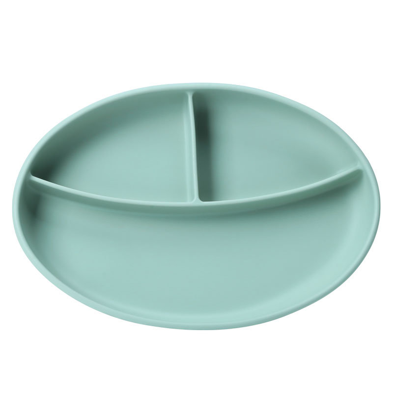 Talerz silikonowy THREE 2 owalny light green