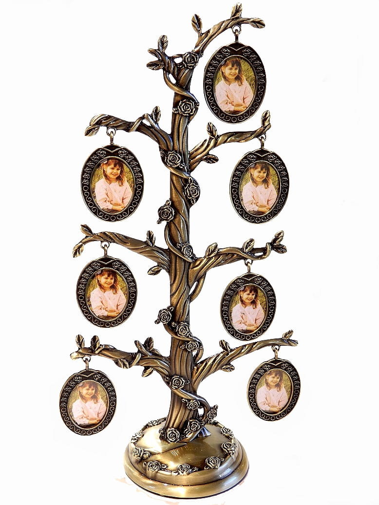 ZŁOTE DRZEWKO SZCZĘŚCIA Z RAMKAMI NA ZDJĘCIA, CHRZEST, KOMUNIA
