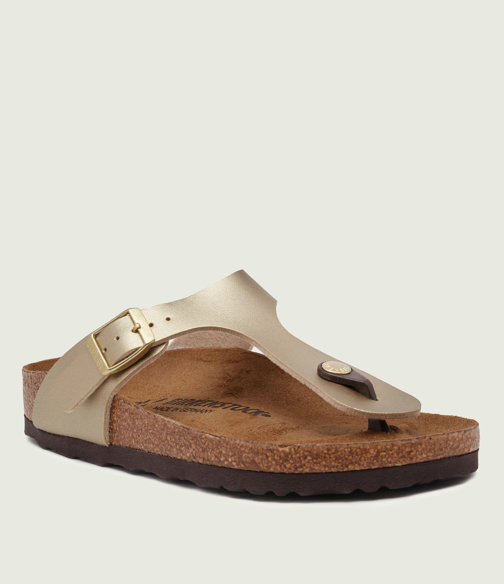 Birkenstock Japonki Gizeh narrow fit z dodatkiem skóry
