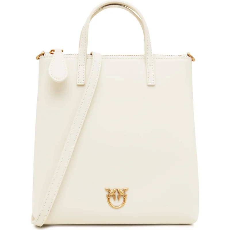 Pinko Skórzana torebka na ramię MINI SHOPPER VITELLO SETA