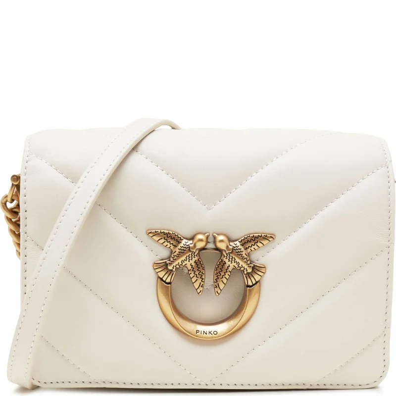 Pinko Skórzana torebka na ramię LOVE CLICK MINI SHEEP NAPPA BI