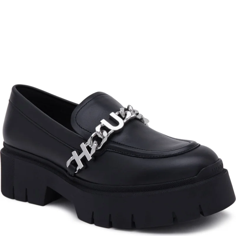 HUGO Skórzane loafersy Kris