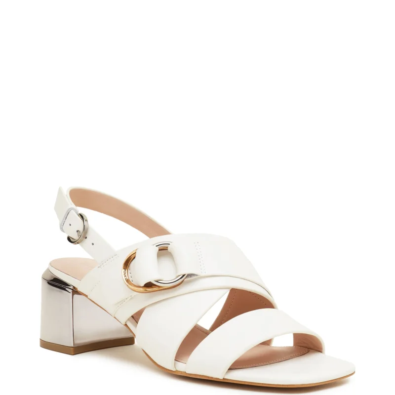 Pinko Skórzane sandały na słupku