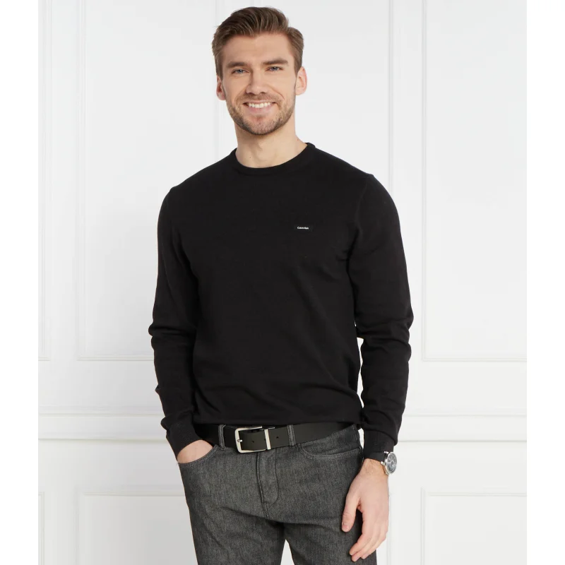 Calvin Klein Sweter | Regular Fit | z dodatkiem jedwabiu