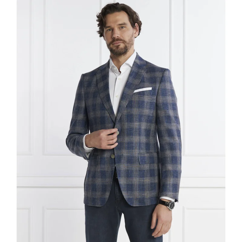 BOSS Wełniana marynarka H-Hutson-233 | Slim Fit | z dodatkiem lnu