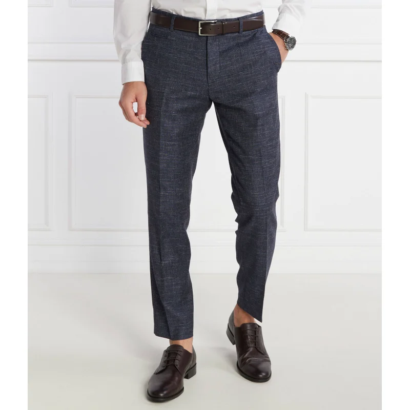 BOSS Wełniane spodnie H-Genius-241 | Regular Fit | z dodatkiem lnu