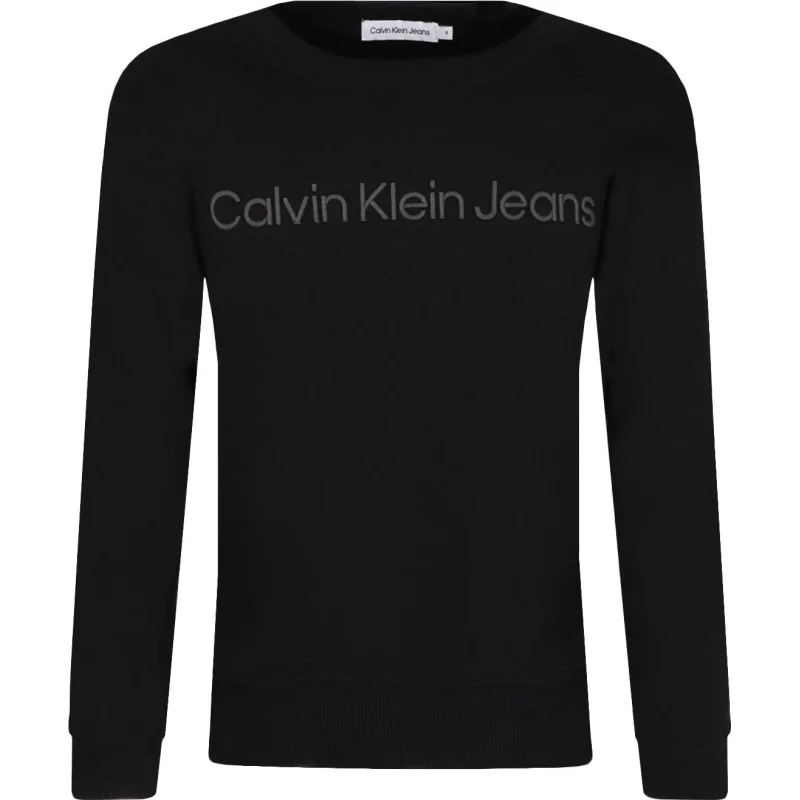 CALVIN KLEIN JEANS Bluza RAISED INST. LOGO FLEECE CN | Regular Fit