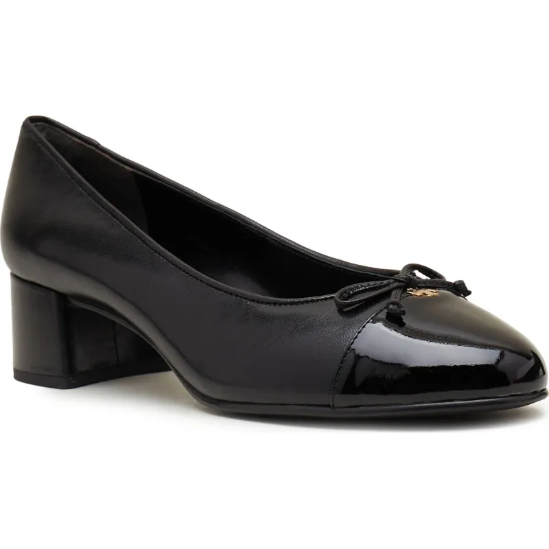TORY BURCH Skórzane czółenka na słupku CAP-TOE PUMP