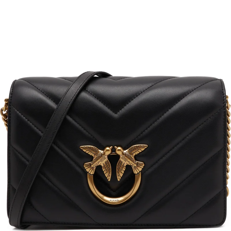 Pinko Skórzana torebka na ramię LOVE CLICK CLASSIC SHEEP NAPPA