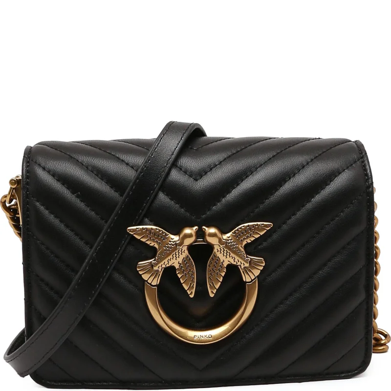 Pinko Skórzana torebka na ramię LOVE CLICK MINI SHEEP NAPPA CH