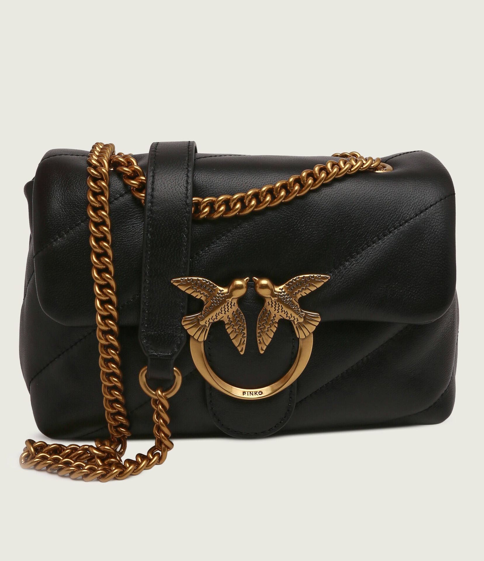 Pinko Skórzana torebka na ramię LOVE MINI