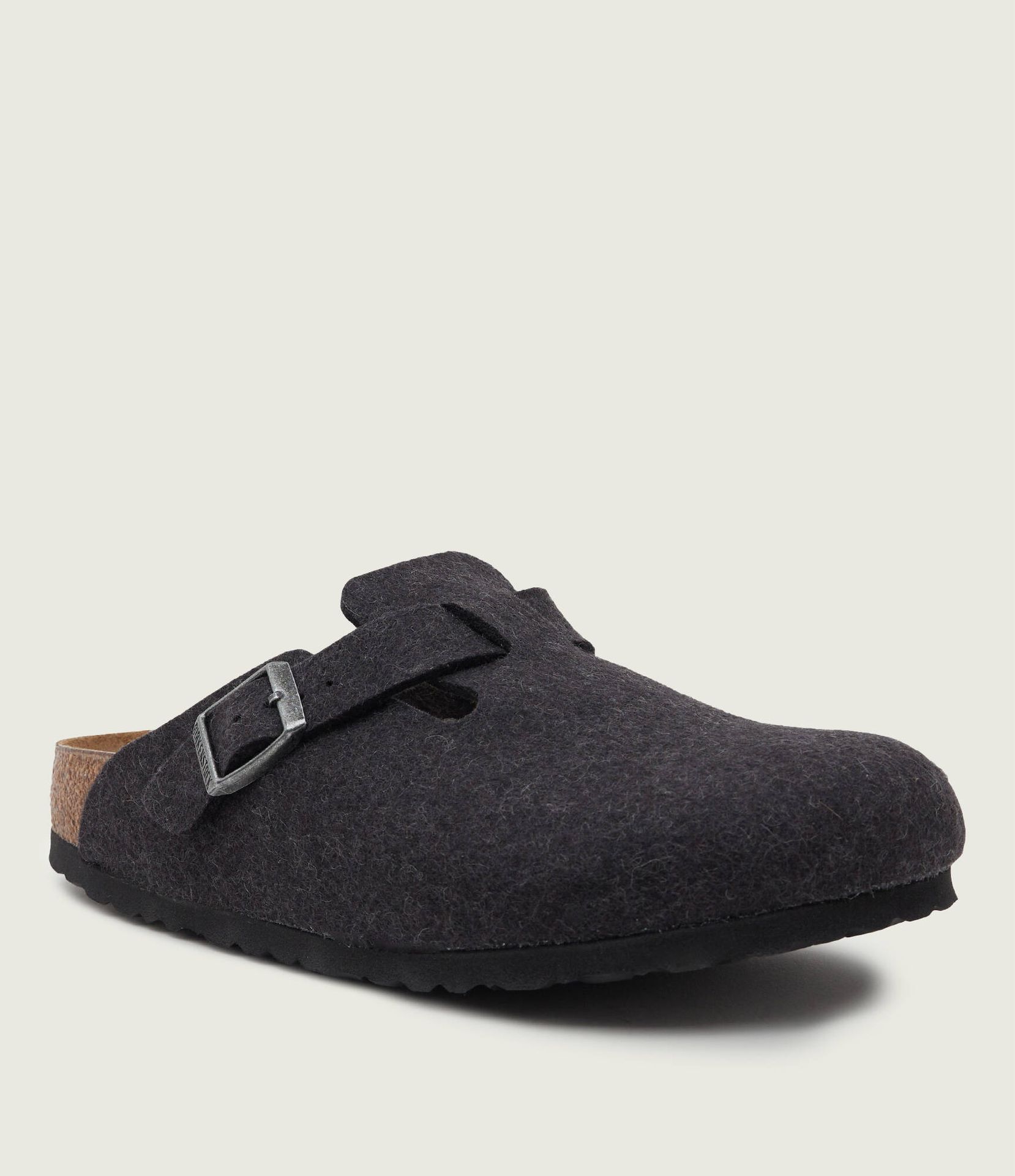 Birkenstock Wełniane mule BOSTON z dodatkiem skóry narrow fit