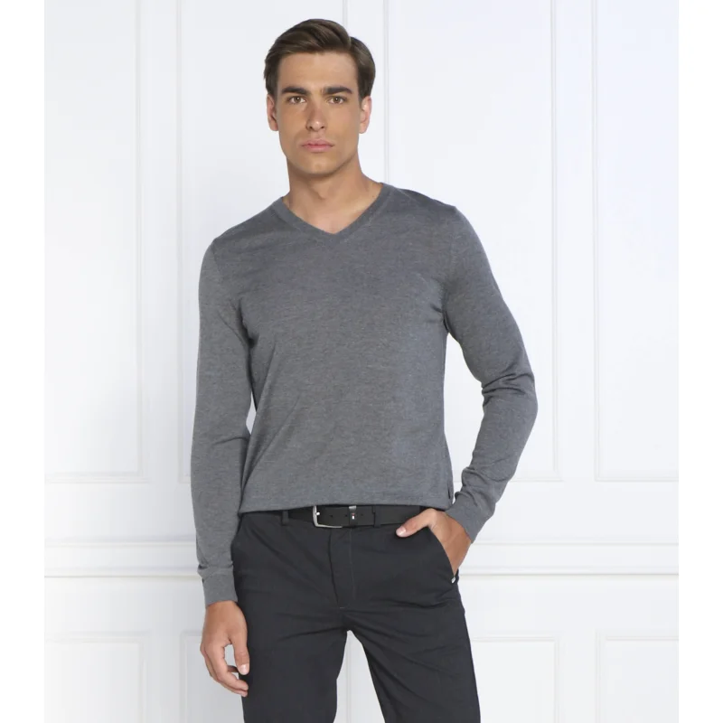 BOSS Wełniany sweter Melba-P | Slim Fit