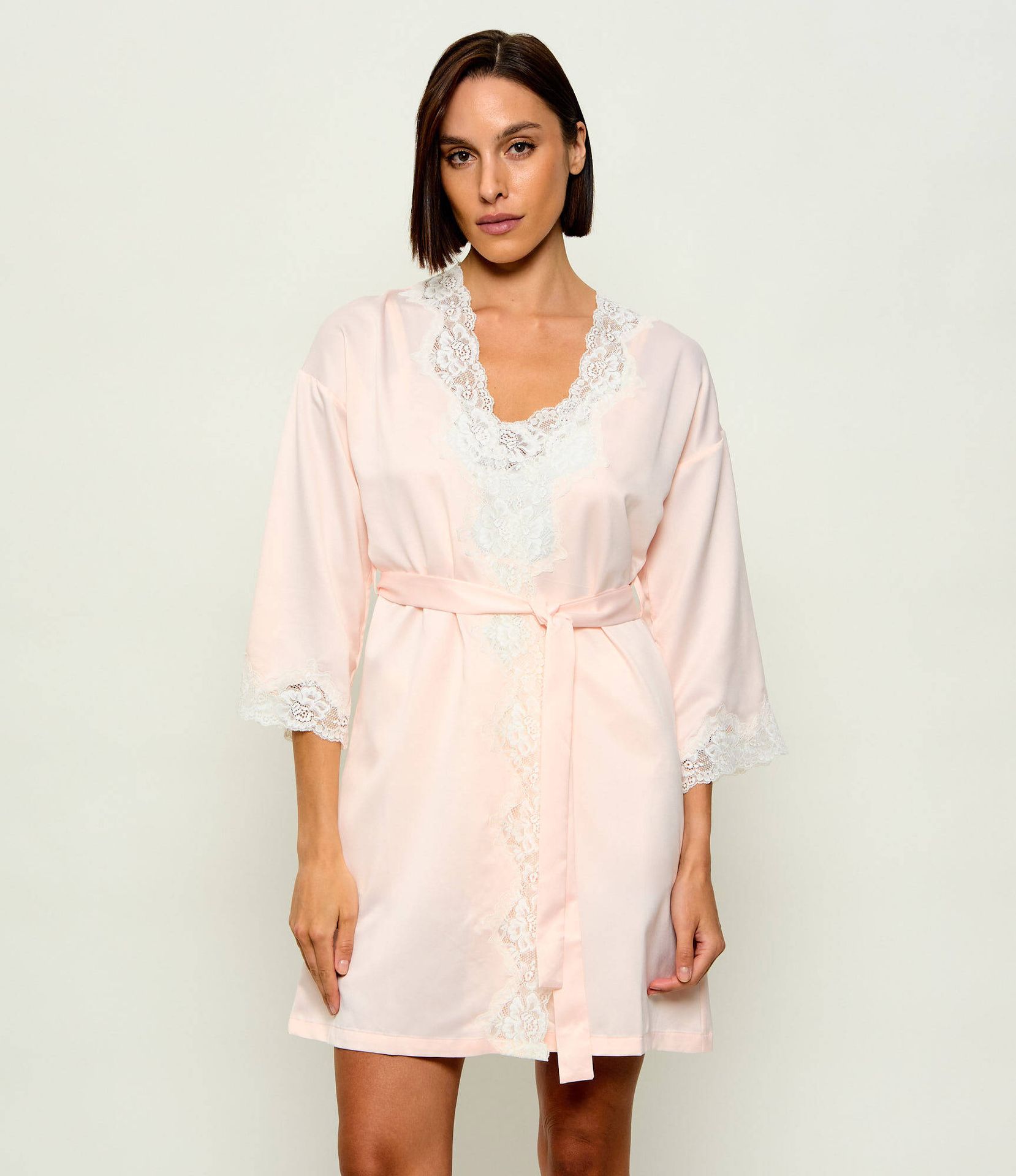 LAUREN RALPH LAUREN Satynowy Szlafrok Regular Fit