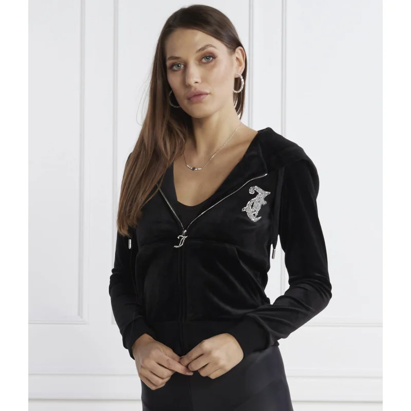 Juicy Couture Bluza CAVIAR BEAD WESTERN DIAMANTE ROBERTSON HOODIE | Regular Fit