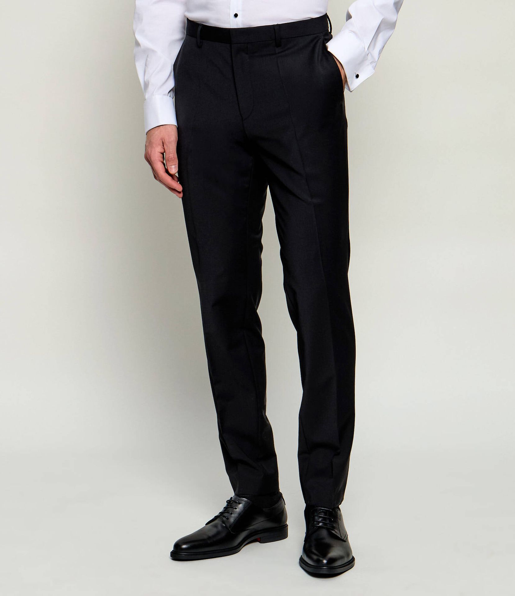 HUGO Wełniane spodnie HestenM204X Extra slim fit