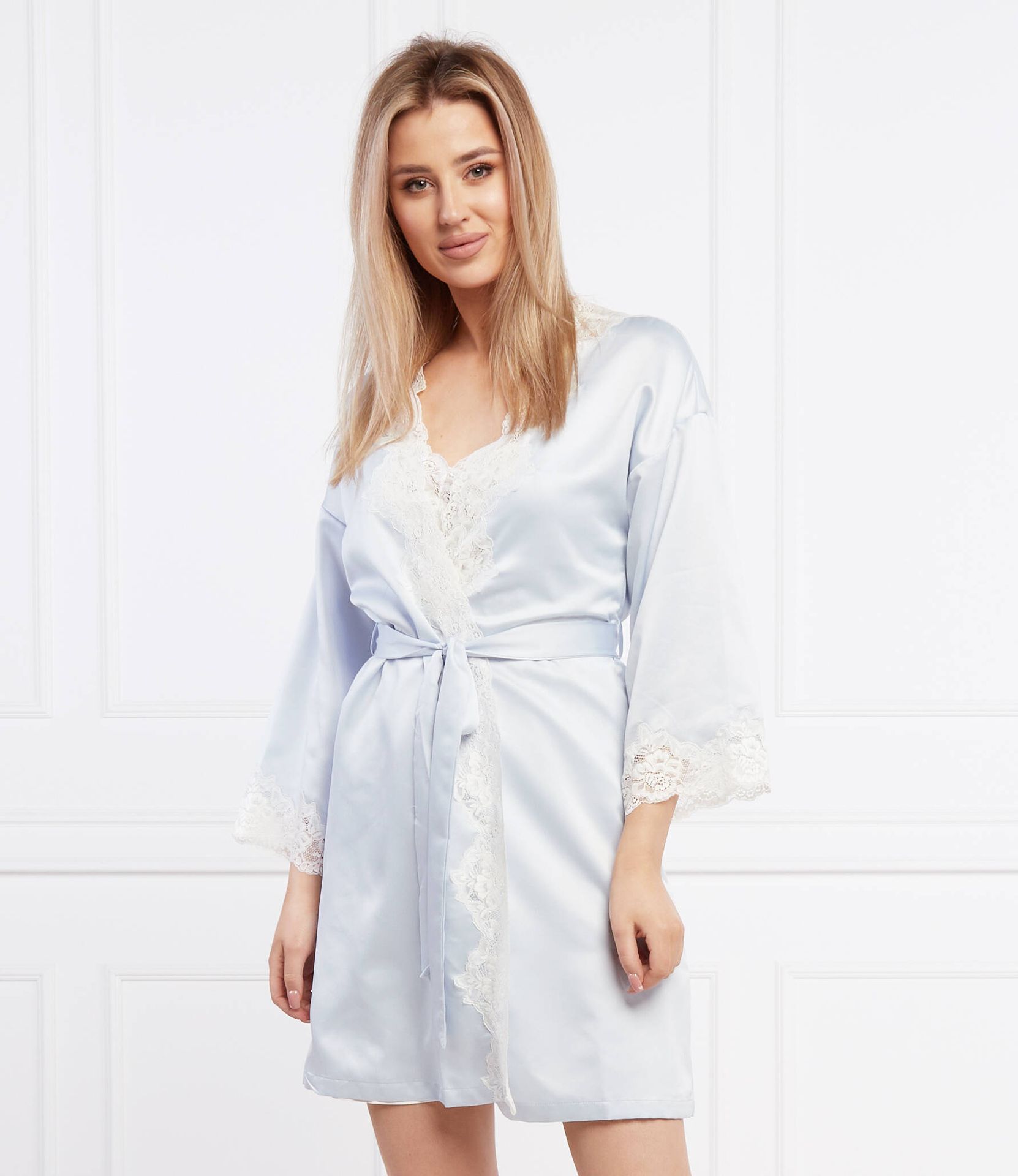 LAUREN RALPH LAUREN Satynowy Szlafrok Regular Fit