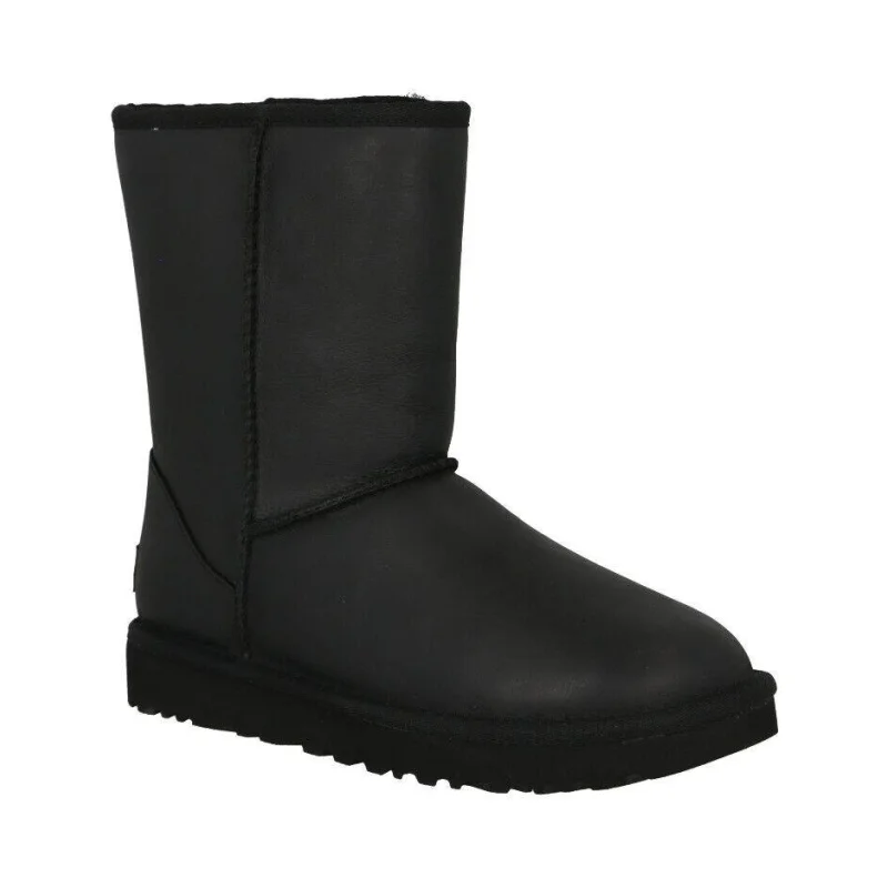 UGG Skórzane śniegowce W CLASSIC SHORT LEATHER | z dodatkiem wełny