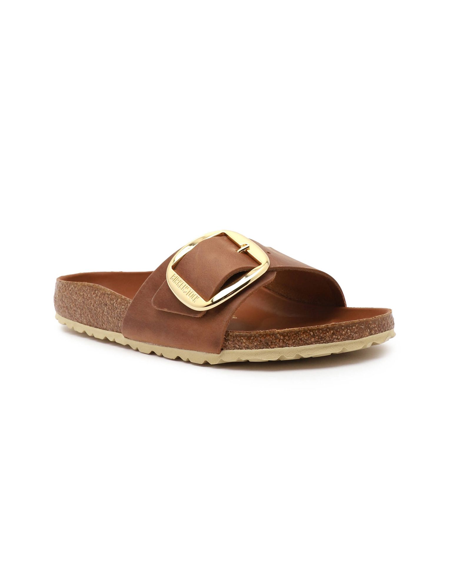 Birkenstock Skórzane klapki Madrid Big Buckle LEOI narrow fit