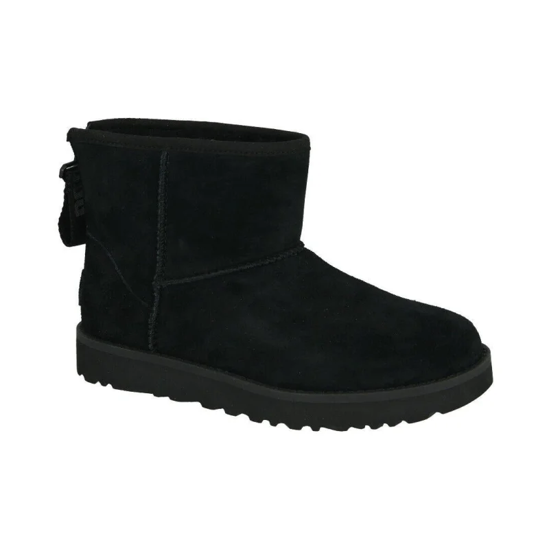 UGG Skórzane śniegowce W CLASSIC MINI LOGO ZIP | z dodatkiem wełny