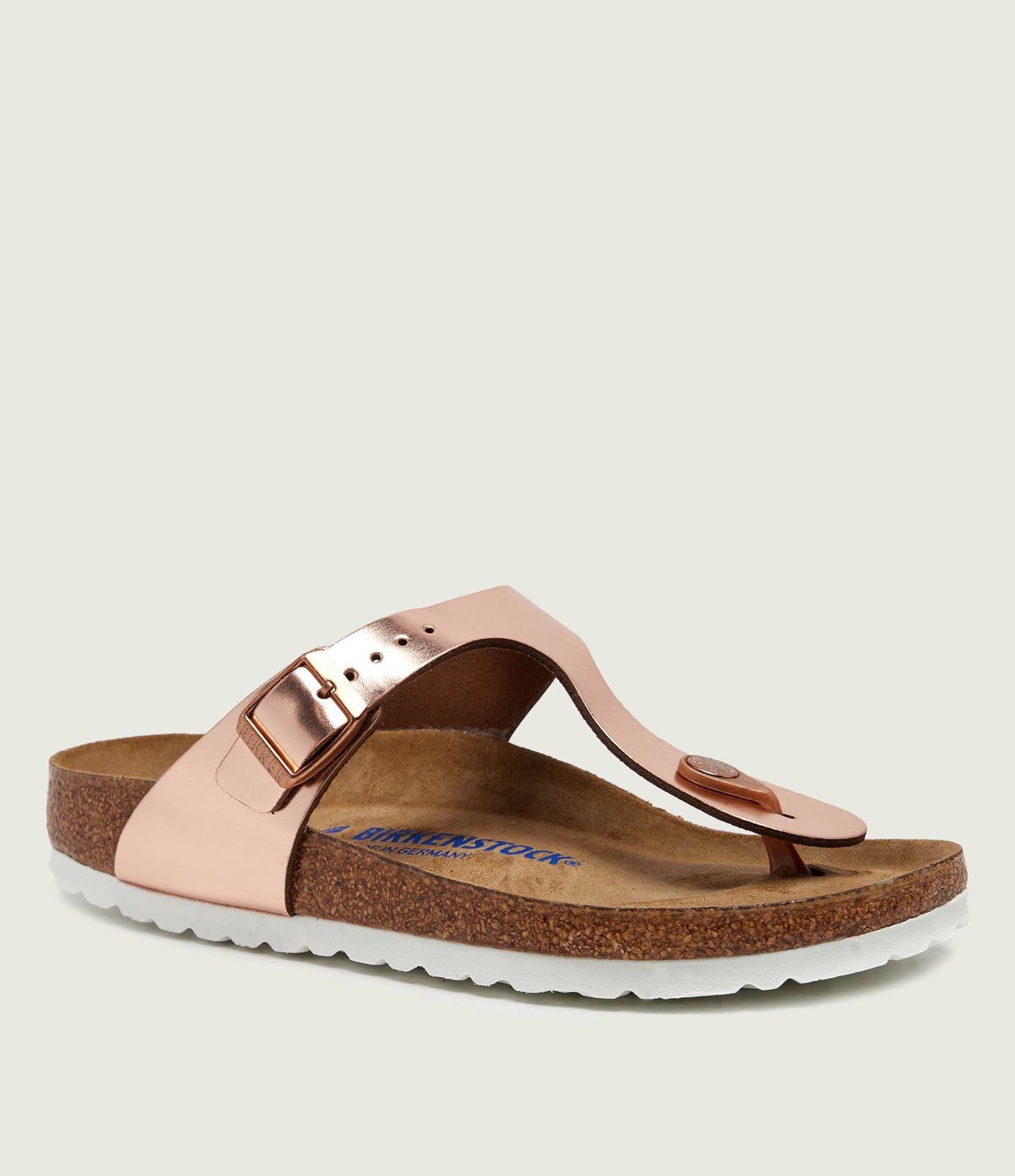 Birkenstock Japonki Gizeh NL z dodatkiem skóry narrow fit