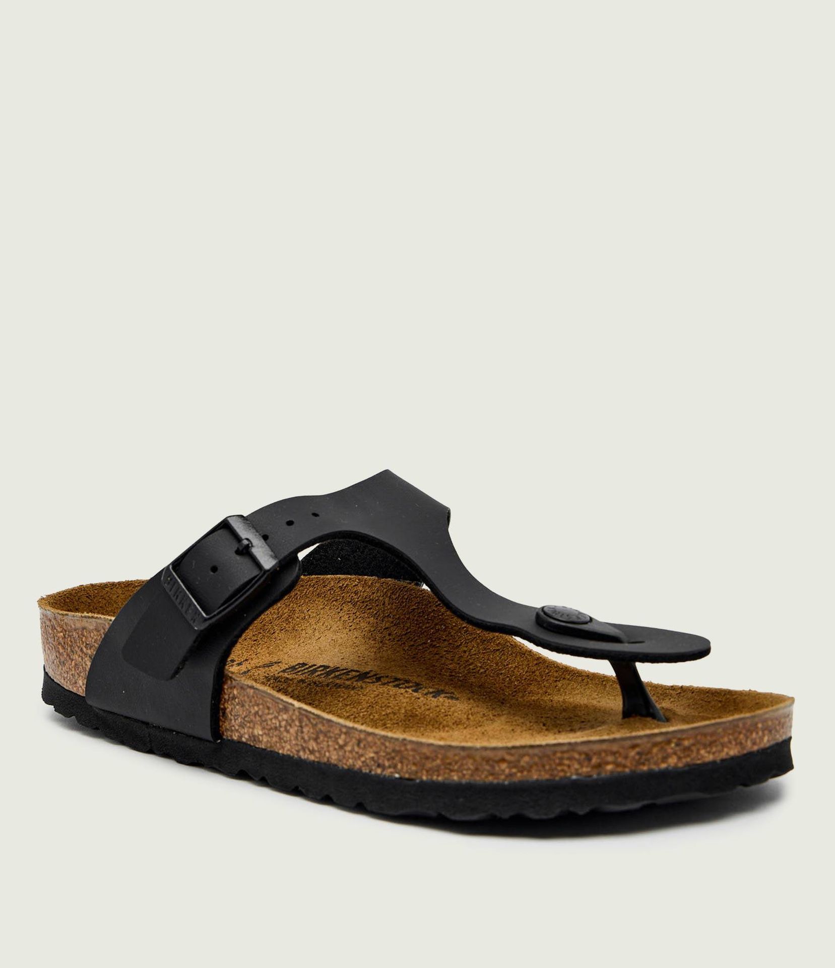 Birkenstock Japonki Gizeh z dodatkiem skóry narrow fit