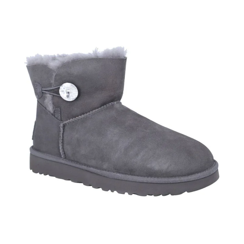 UGG Skórzane śniegowce MINI BAILEY BUTTON BLING | z dodatkiem wełny