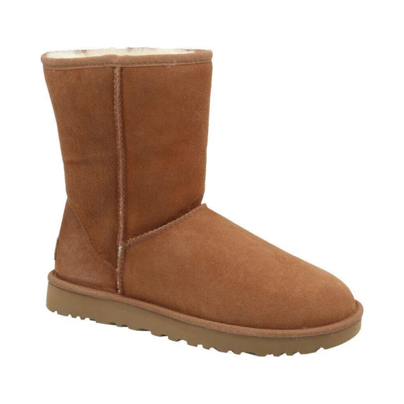 UGG Skórzane śniegowce W Classic Short II | z dodatkiem wełny